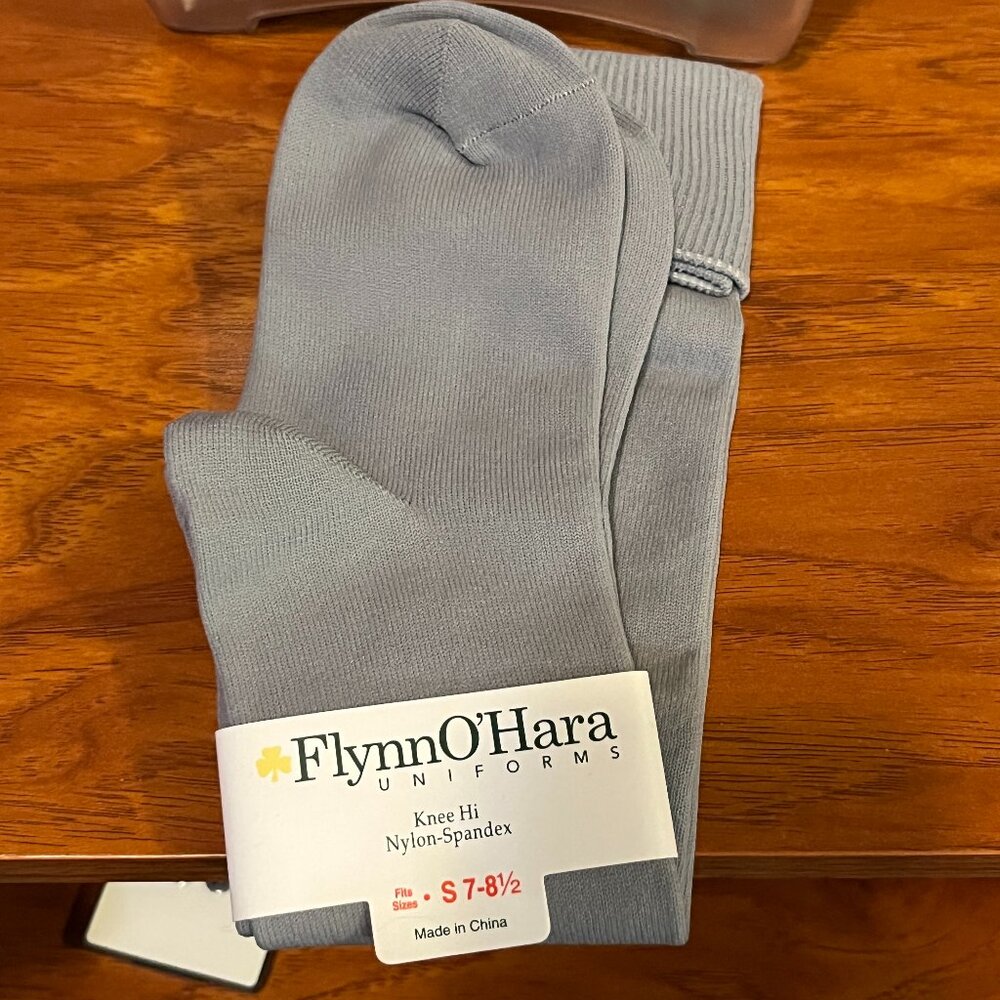Flynn O'hara Grey Uniform Knee-Hi Catholic School Socks Size Small NWT